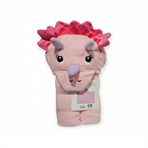 Caro Kids Baby Dinosaur Cotton Hooded Towel PINK NEW